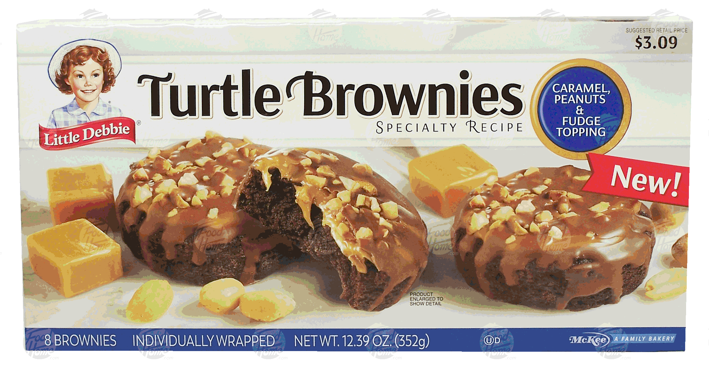 Little Debbie Specialty Recipe turtle brownies, caramel, peanuts & fudge topping, individually wrapped, 8-count Full-Size Picture